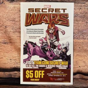 Marvel Secret Wars & We Stand On Guard TFAW Comics Promo Flyer Ad 2015 Coupon
